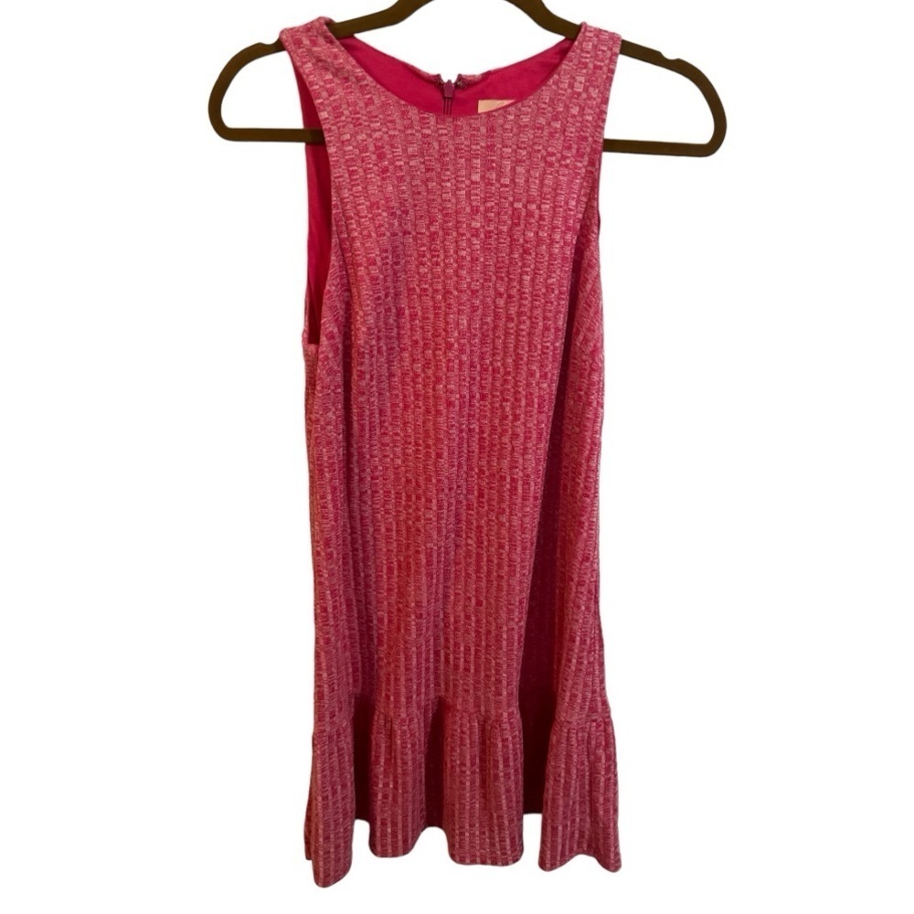 Hutch Pink Ribbed Sleeveless Dress with Ruffled Bottom